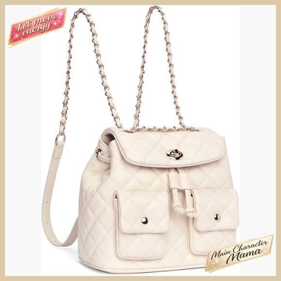 Mini Backpack Purse Convertible Vegan Leather Quilted Crossbody Shoulder Bag main image 4